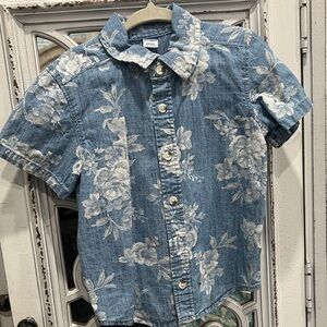 OshKosh B'gosh Blue Floral Button Down Shirt